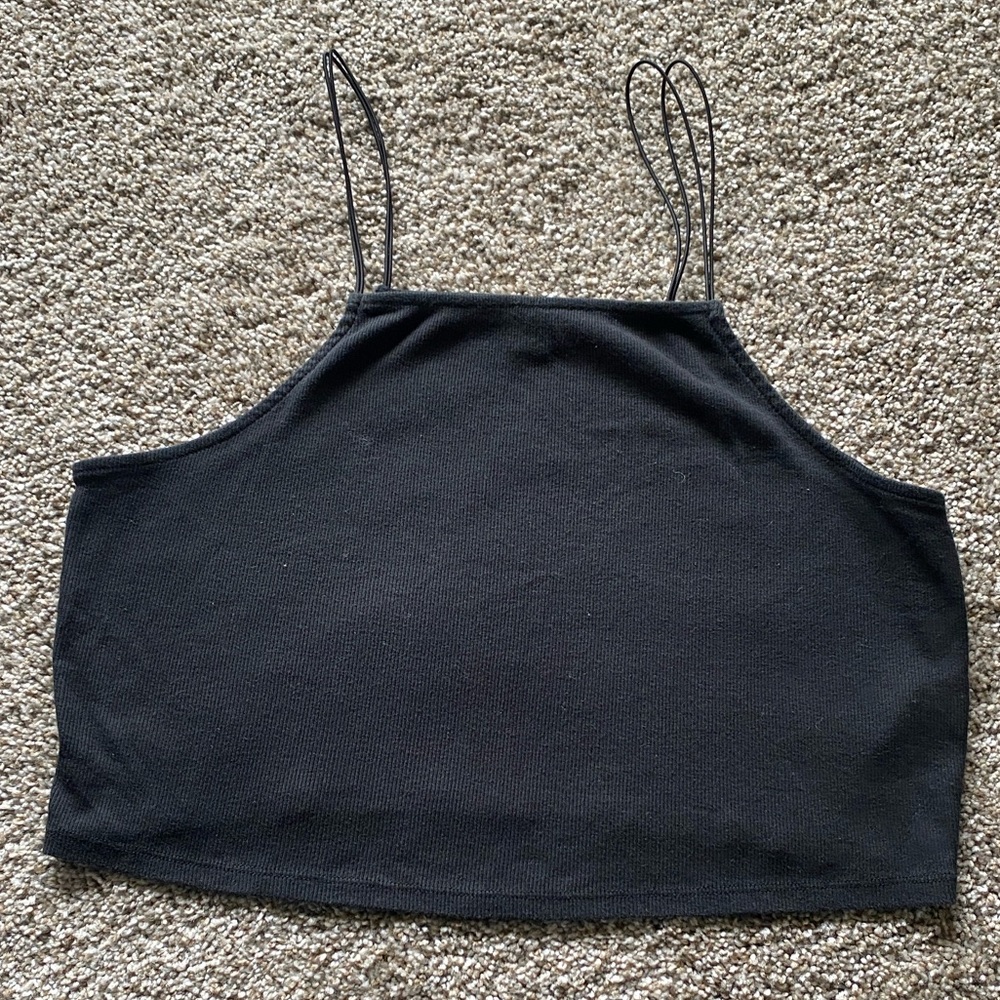 🖤 💛wild fable Black Double-Strap Crop Cami K - Picture 2 of 3
